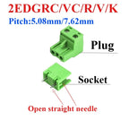 5.08mm 7.62mm PCB Terminal Block 2EDG Male Female Connector Set PCB Terminal Block Richie's NO.1 10P 2 Set|Plug and Socket|7.62mm Pitch