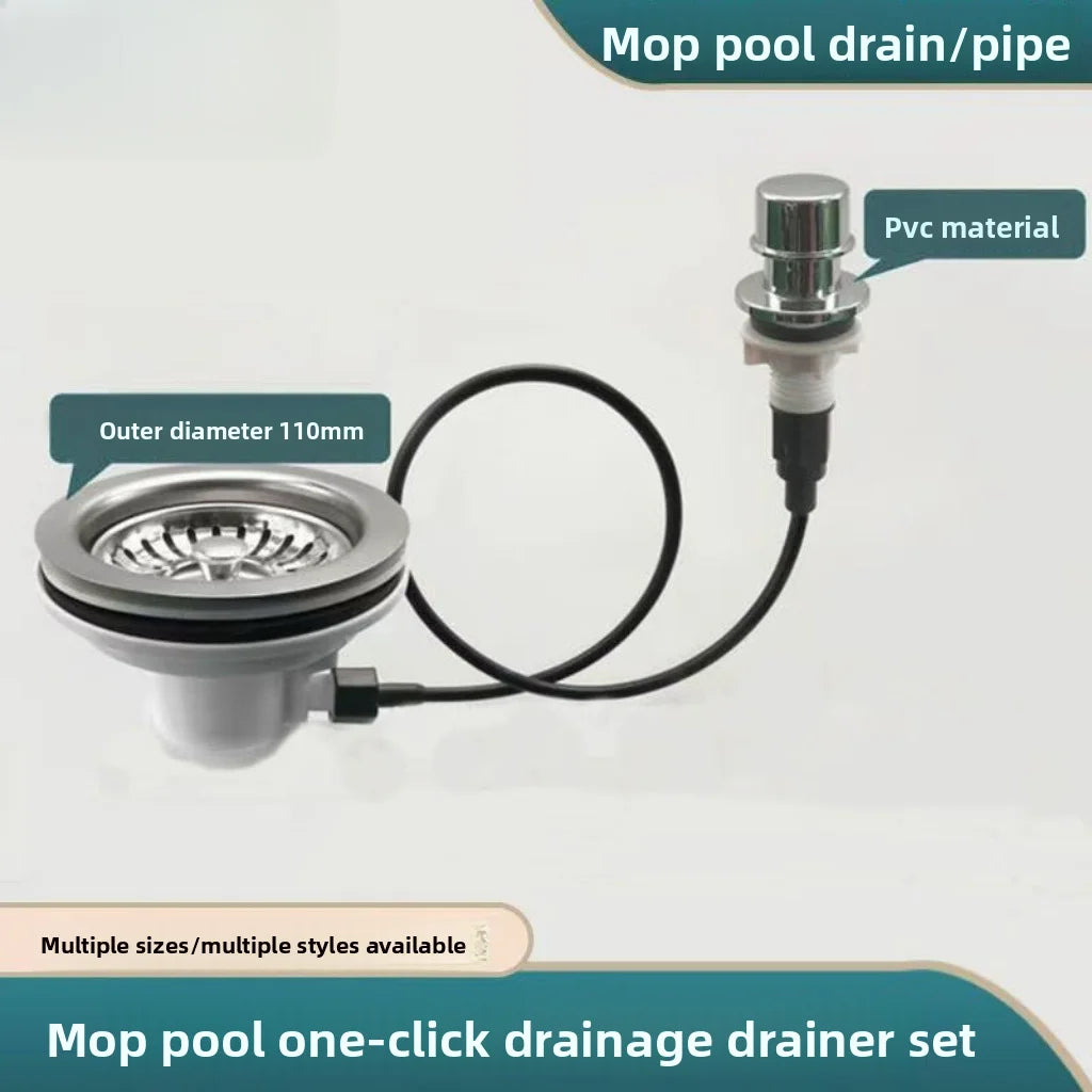 Ceramic Mop Pool Sink | One-Button Auto Drain System Utility Mop Sink Richie's
