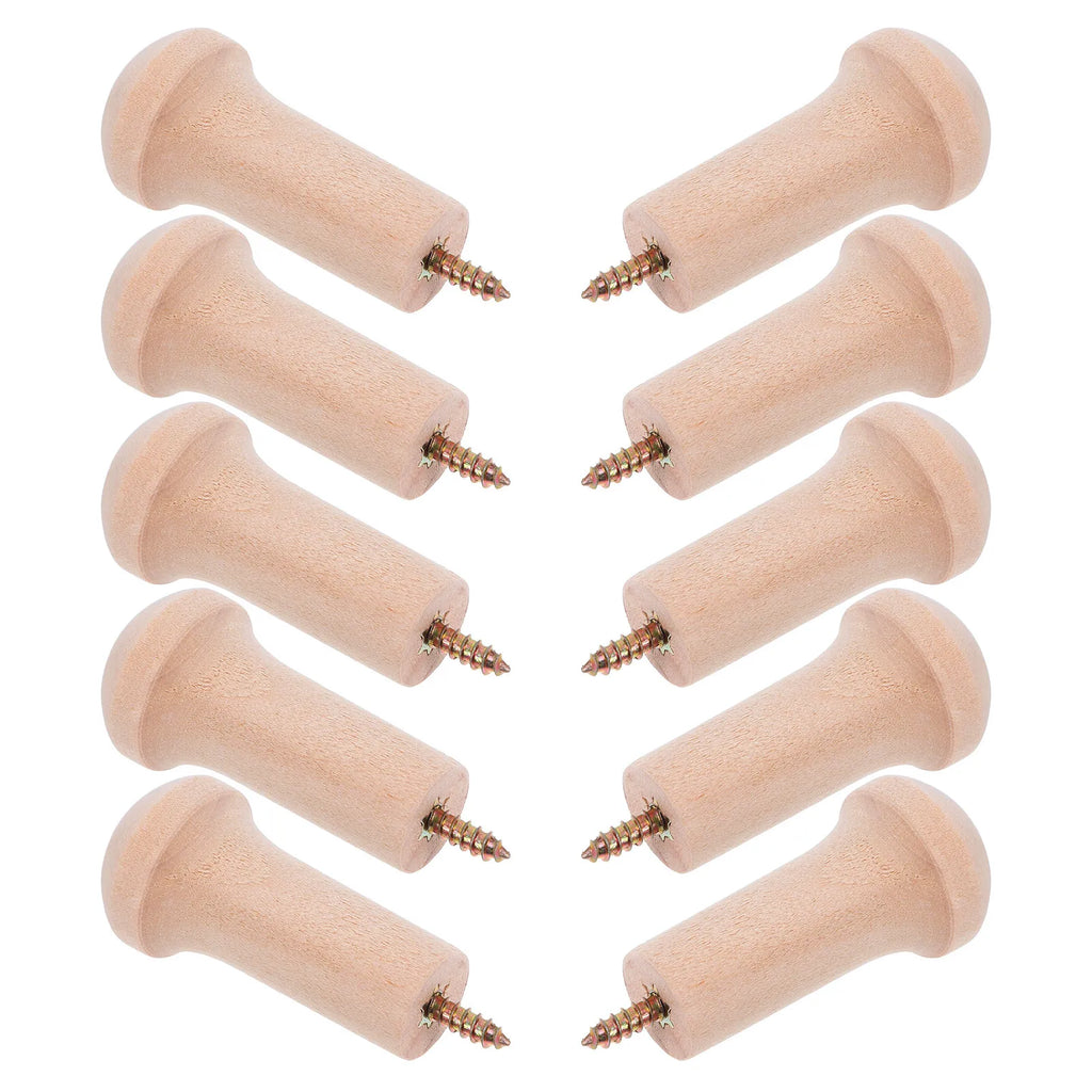 10Pcs Unfinished Wood Shaker Peg Coat Hooks Wall Rack Wood Wall Hooks Richie's