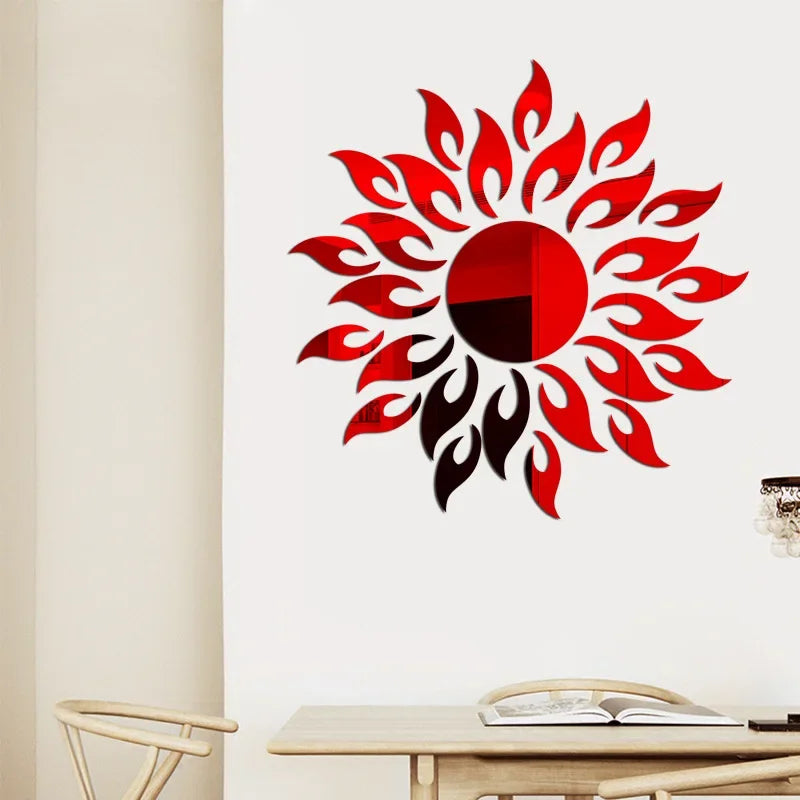 Sunflower Acrylic Mirror Wall Sticker – Reflective Decal Mirror Wall Sticker Richie's