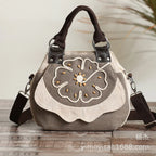 Women's Vintage Woven Canvas Crossbody Handbag – Casual Shoulder Bag Canvas Crossbody Handbag Richie's Light Grey 18x25x10cm