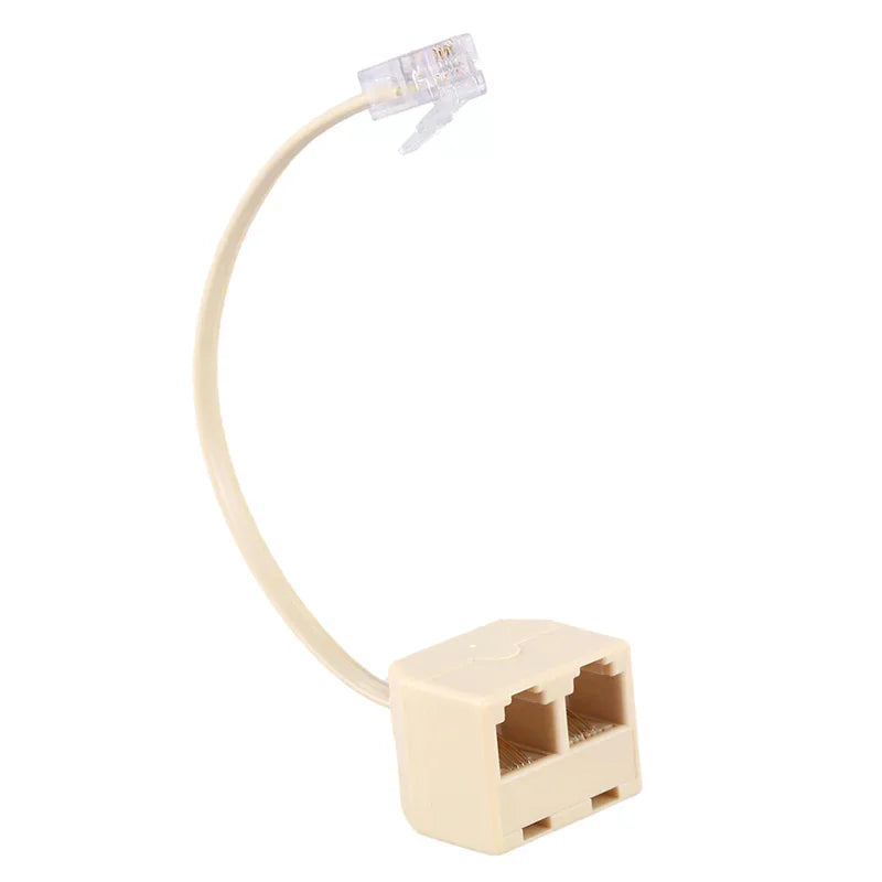 RJ11 Telephone Splitter 6P4C 1 Male to 2 Female Adapter Phone Jack Splitter Richie's