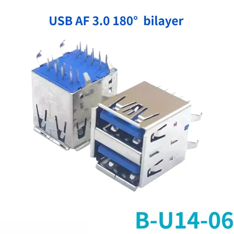 5-Pack USB 3.0 Female Sockets – 90° & 180° Type-A & Type-B USB Connector Socket Richie's B-U14-06 Bilayer180 5PCS