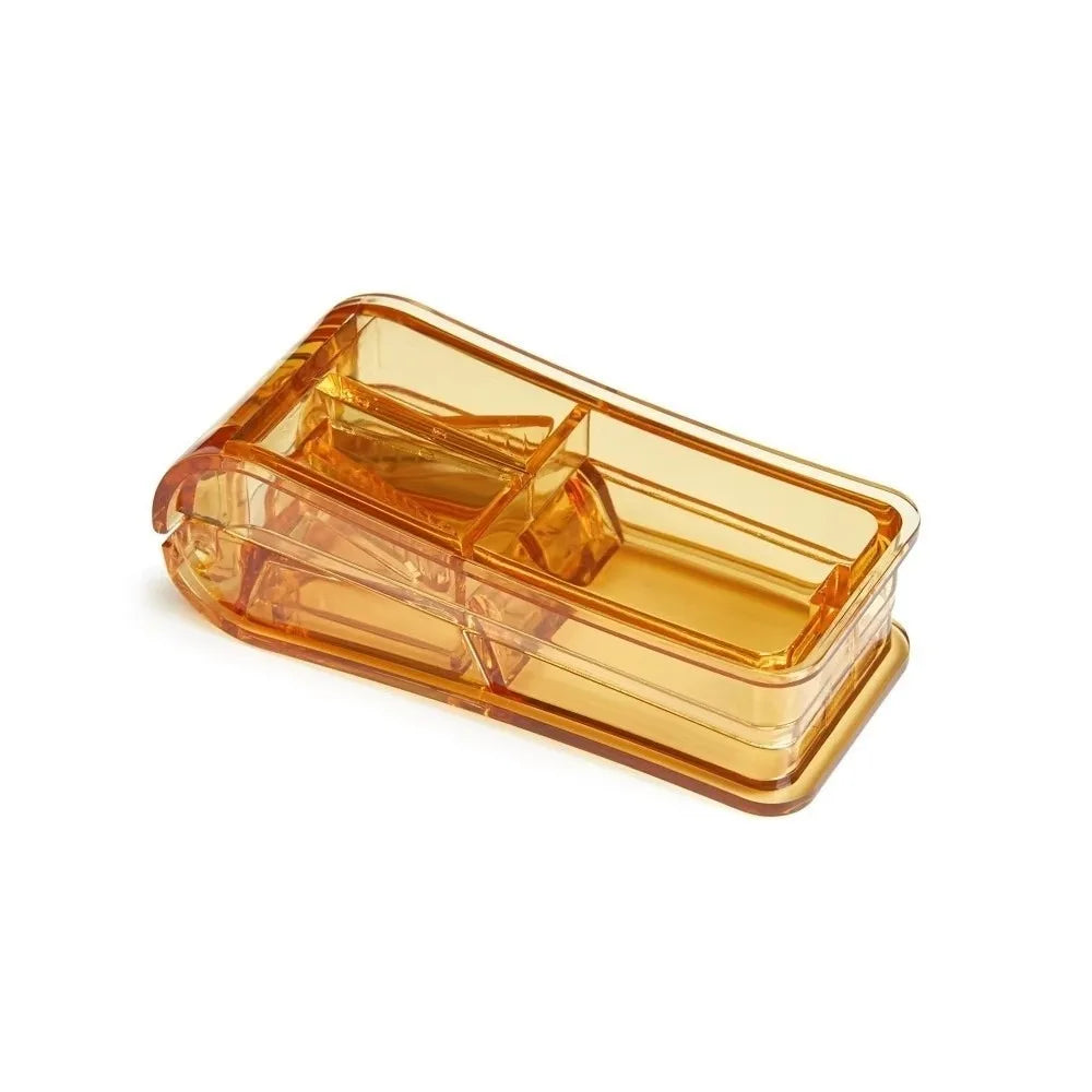 Portable 2-in-1 Tablet Cutter & Pill Storage Case Pill Cutter & Organizer Richie's Brown