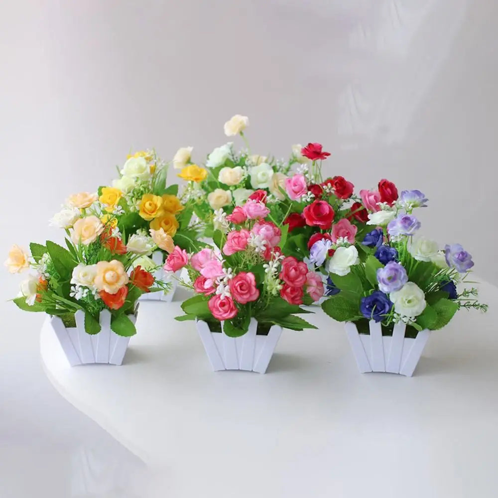 Pink Artificial Potted Flowers – Faux Plant Indoor Home Décor Artificial Potted Flower Richie's