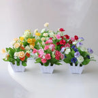 Pink Artificial Potted Flowers – Faux Plant Indoor Home Décor Artificial Potted Flower Richie's