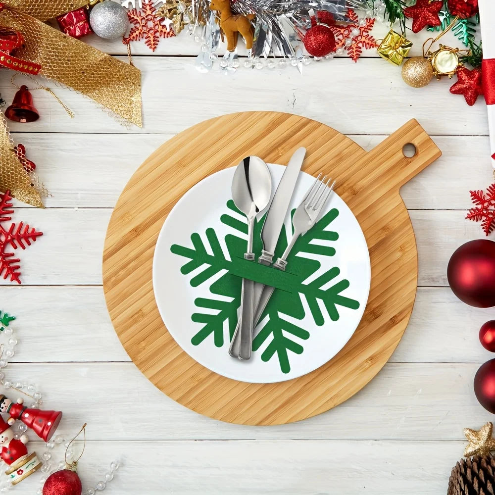 Felt Snowflake Christmas Utensil Holders | Holiday Table Decor Holiday Table Decor Richie's