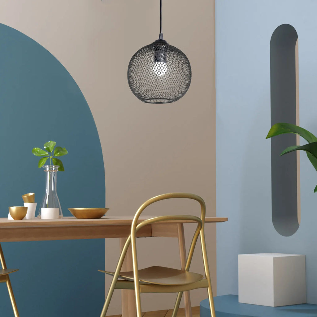 Globe Wire Lampshade Hollow Metal Pendant Light Cover – Black Pendant Lamp Shade Richie's