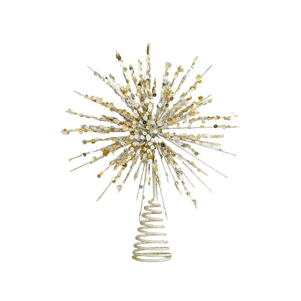 Glitter Christmas Tree Star Topper – Gold & Silver | 24×30cm Christmas Tree Topper Richie's
