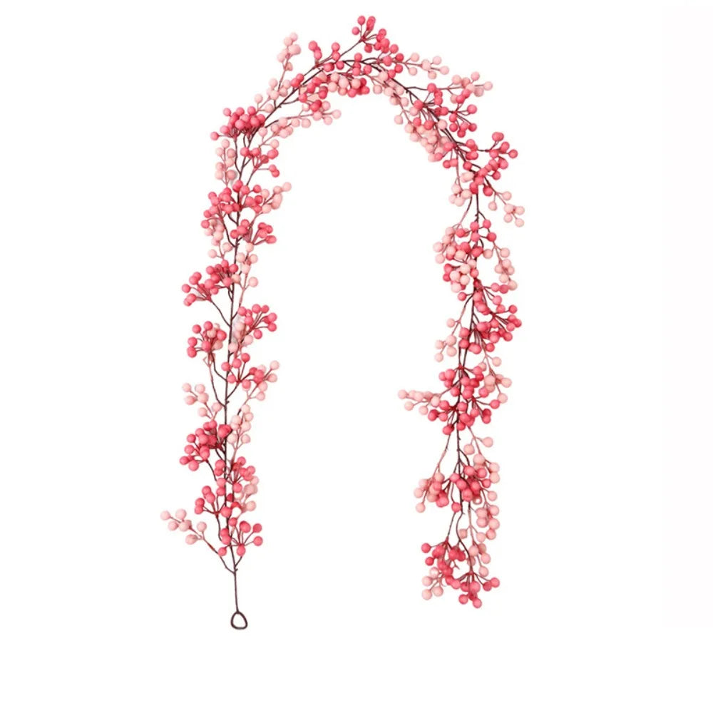 DIY Pink Berry Christmas Wreath – Artificial Garland Vine Artificial Wreath Garland Richie's A8