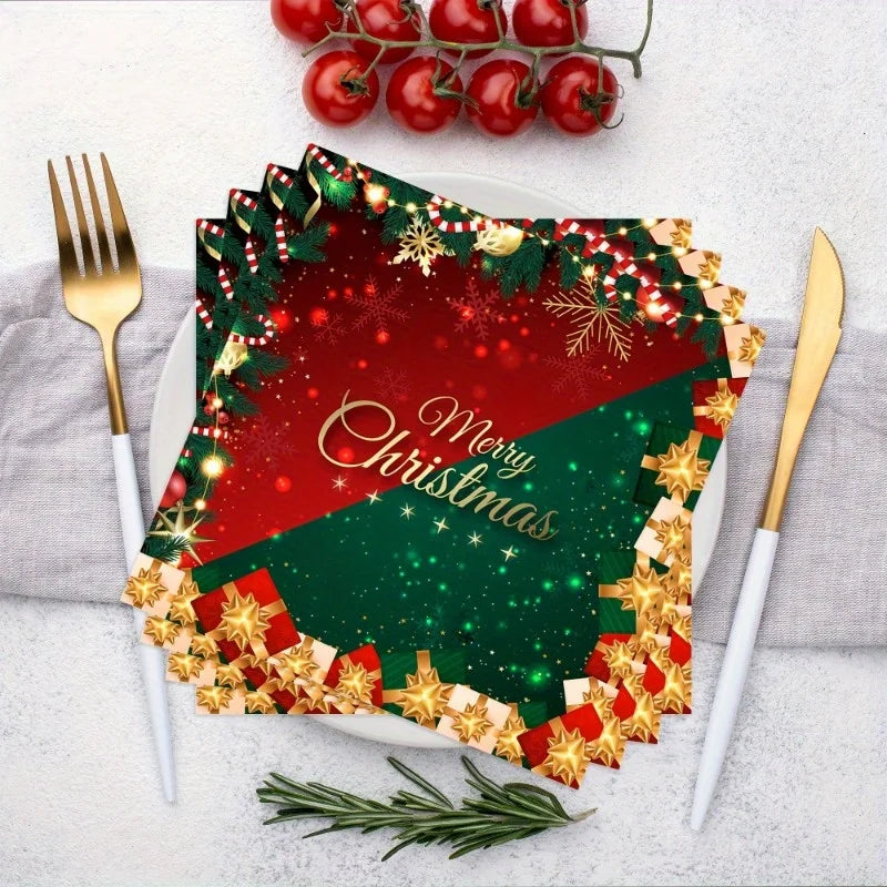 40pcs Christmas Paper Napkins Snowflake Holiday Party Décor Christmas Paper Napkins Richie's