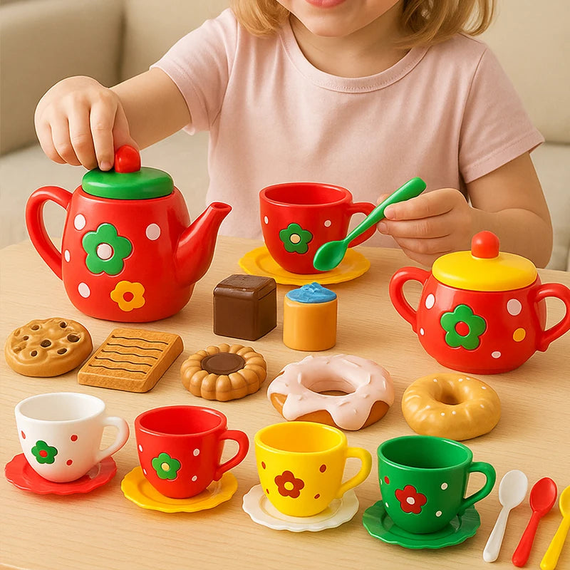 24-Piece Kids Afternoon Tea Playset – Toy Kitchen Party Set Kids Tea Playset Richie's