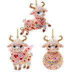 Rhinestone Goat Hanging Ornament – Acrylic Zodiac Charm Set Holiday Ornament Set Richie's 6-3PCS