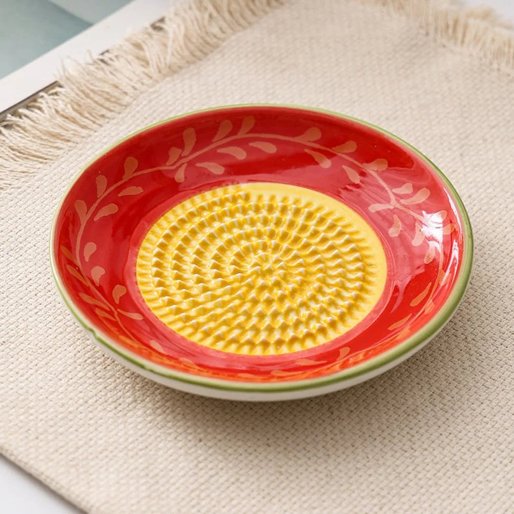 Ceramic Ginger Grater Round Plate – Multi-Purpose Kitchen Tool Ceramic Grater Plate Richie's 6