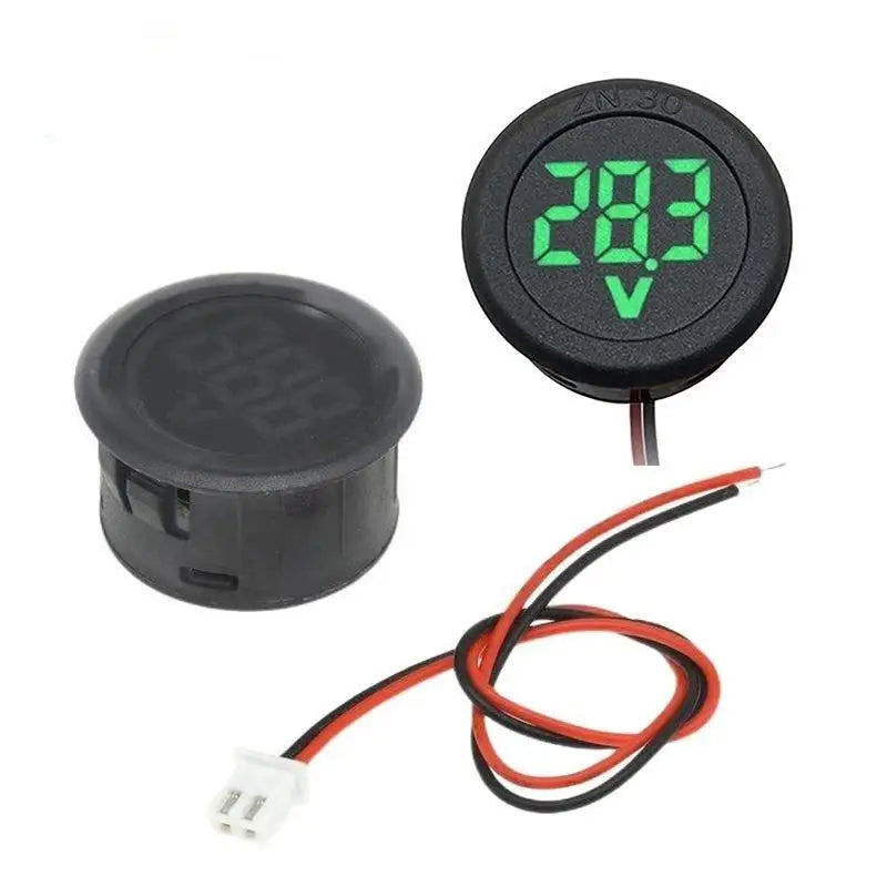 Round LED Digital Voltmeter DC 4-100V – Car Motorcycle Boat RV Digital Voltmeter Richie's Green