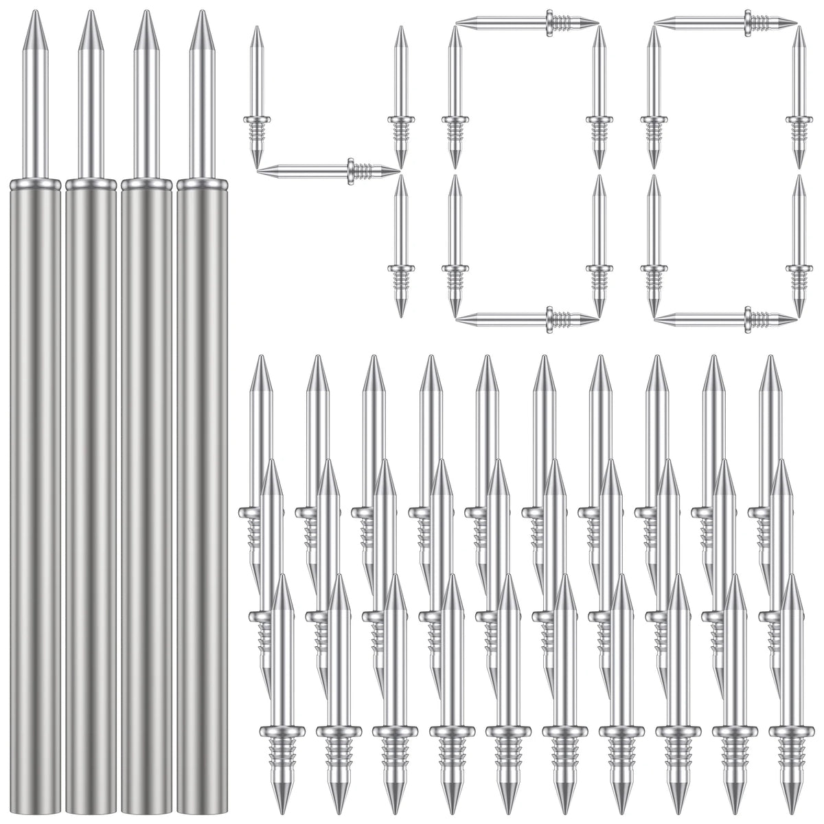 Double-Head Seamless Skirting Nails – Rust-Proof Metal Fixator Skirting Finishing Nails Richie's 4 Rods 400 nails