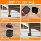 Stackable Furniture Risers – Adjustable 1" 2" 3" Bed Lift Furniture Risers Richie's