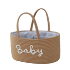 Cotton Rope Diaper Storage Basket – Foldable Nappy Organiser Baby Storage Basket Richie's Brown