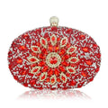 Flower Rhinestone Evening Clutch Bag with Chain – Prom & Wedding Evening Clutch Bag Richie's Red 20x5x15cm