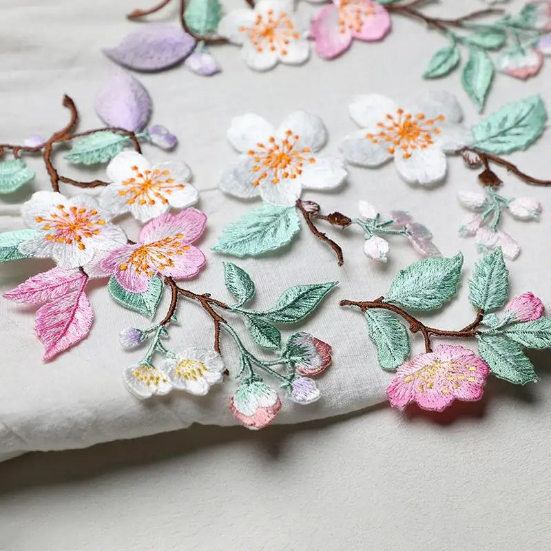 Flower Embroidery Iron-On Patch – DIY Appliqué for Clothes & Bags Embroidery Patch Richie's