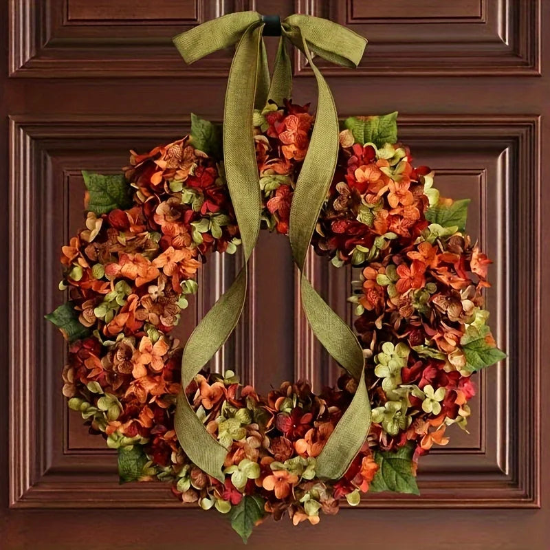 Autumn Hydrangea Hanging Wreath – Classic Wall Décor Decorative Wreath Richie's