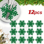 Felt Snowflake Christmas Utensil Holders | Holiday Table Decor Holiday Table Decor Richie's Green-12pcs