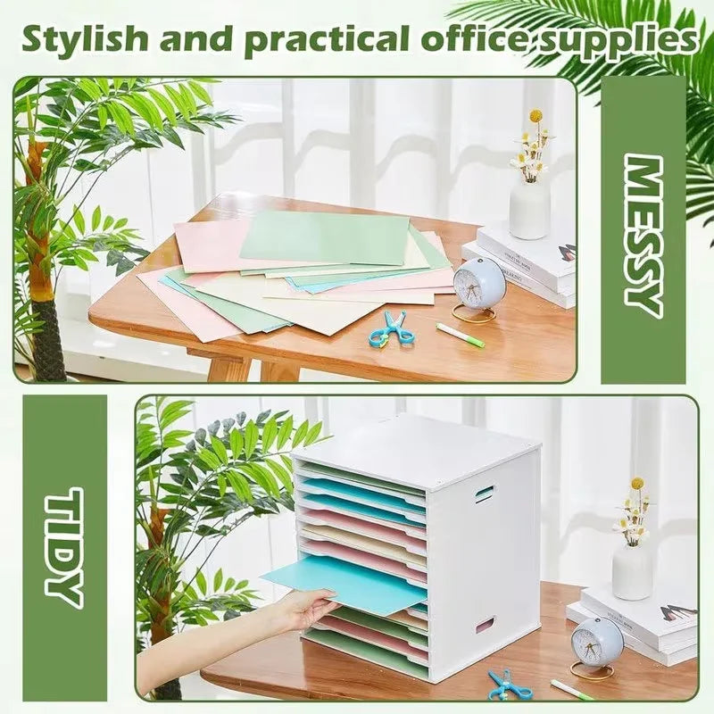 12-Tier Desktop File Organizer | A4 Paper Holder with Handles Desktop File Organizer Richie's