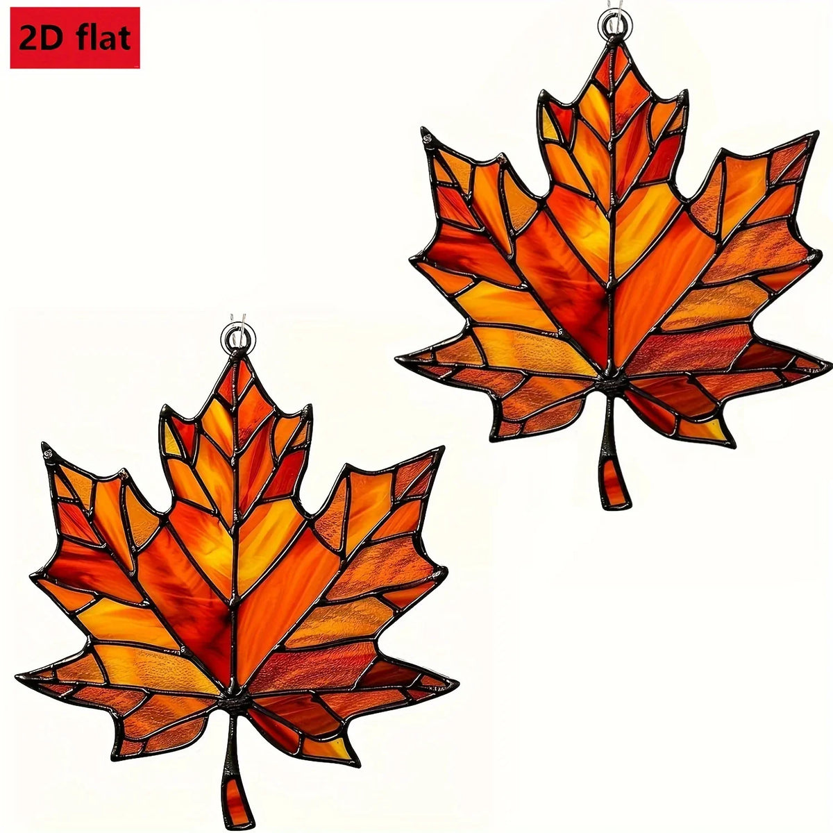 2pcs Acrylic Maple Leaf Light Catcher – Fall & Thanksgiving Decor Seasonal Window Ornament Richie's 2pcs yellow