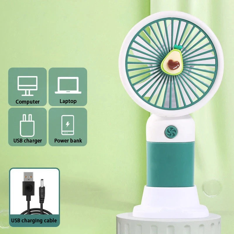 Mini USB Rechargeable Portable Handheld Fan | Travel Office Portable Handheld Fan Richie's Grass Green