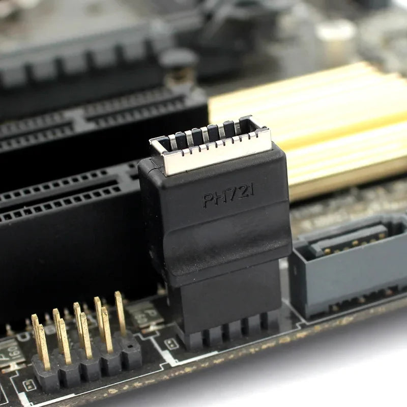 USB 2.0 9-Pin to USB Type-E Front Panel Header Adapter for PC USB Header Adapter Richie's
