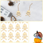 30 Pcs Wooden Skull Ornaments Halloween DIY Craft Pendants Halloween Craft Ornaments Richie's Default Title
