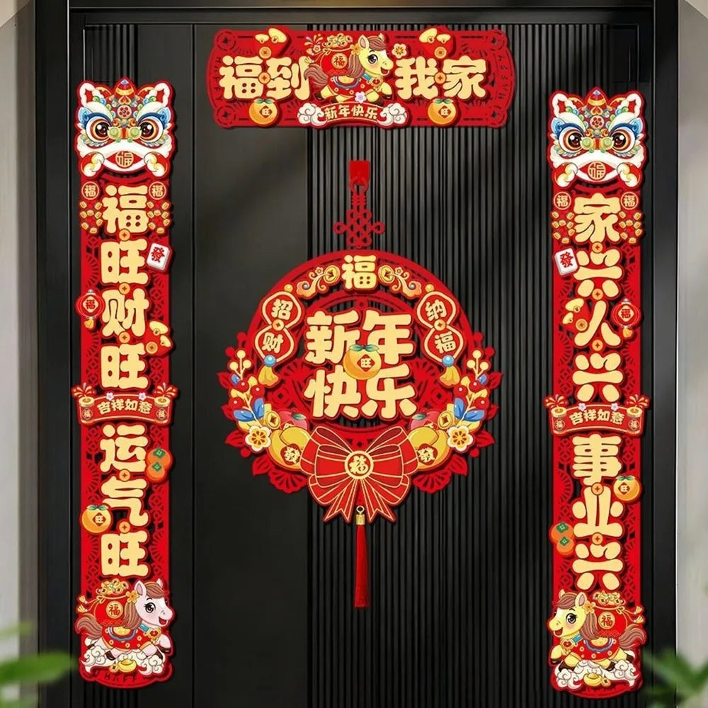 2026 Horse Year Chinese New Year Couplet Red Tassel Decor Holiday Couplet Decor Richie's 2