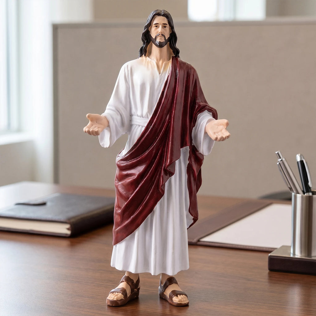 Jesus Open Arms Statue – Hand Painted Resin Christ Figurine Religious Figurine Richie's
