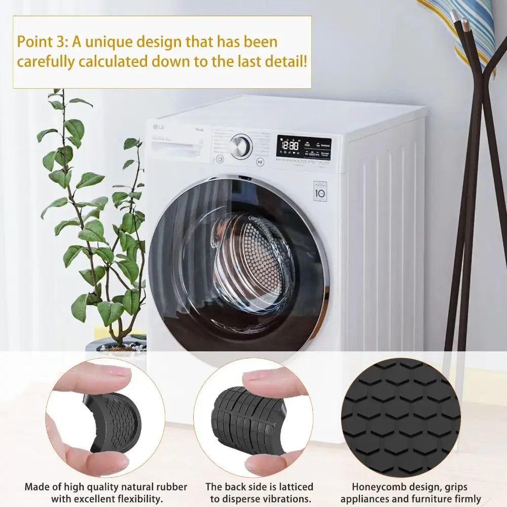 4Pcs Anti-Vibration Washing Machine Foot Pads | Anti-Slip Appliance Foot Pads Richie's