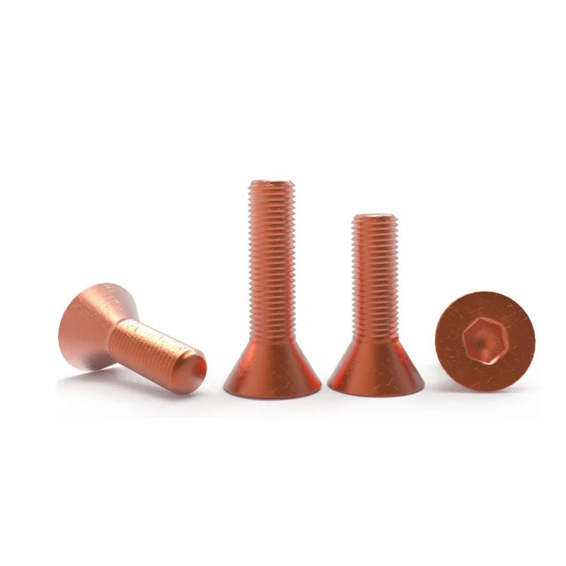 Red Copper Countersunk Hex Socket Screws M2–M10 DIN7991 Bulk Copper Machine Screws Richie's