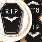 Halloween Coffin Shaped Paper Napkins R.I.P. Bat Design 20/40pcs Halloween Party Napkins Richie's