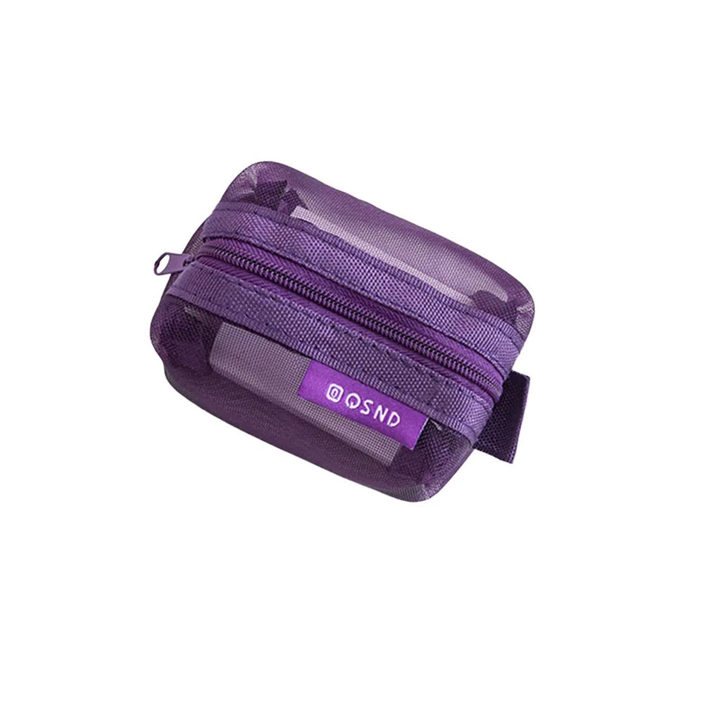 Mini Nylon Zipper Storage Bag – Cosmetic & Coin Organizer Storage Organizer Bag Richie's Purple-4