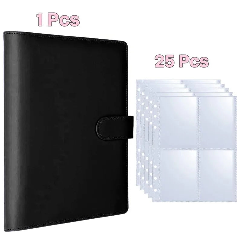 A5 Kpop Photocard Binder 25 Pages PU Leather Photo Album Photocard Binder Album Richie's Black