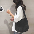 Women's Large Knit Tote Bag – Shoulder & Crossbody Handbag Women's Tote Bag Richie's Black