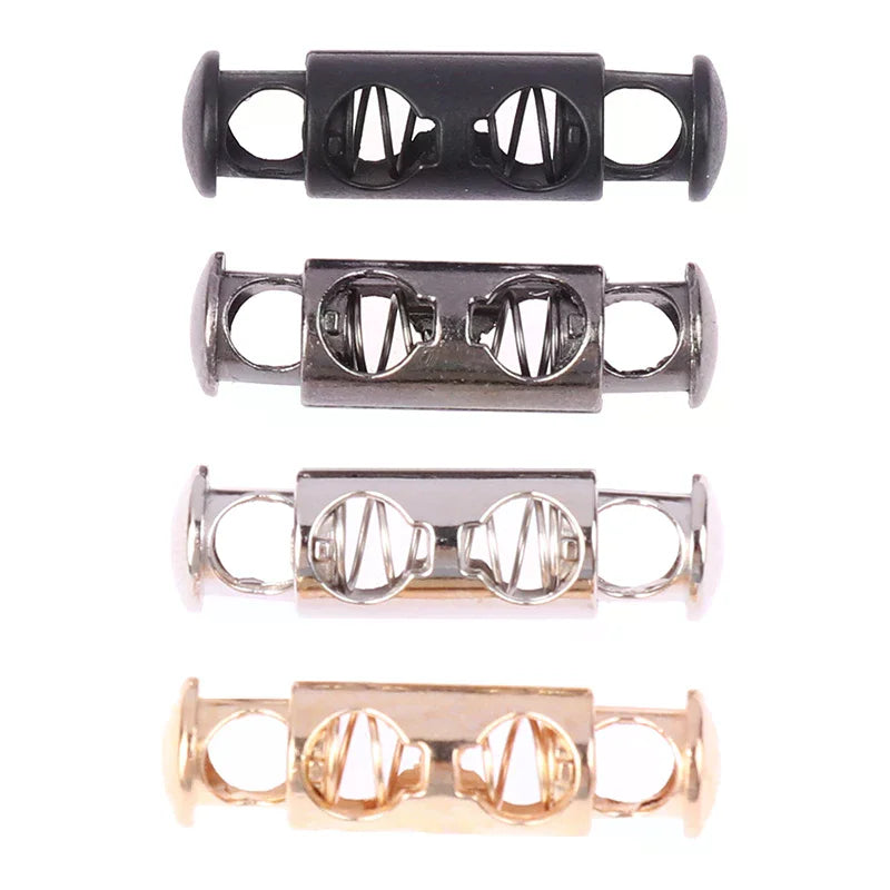 10Pcs Metal Spring Buckle Cord Lock Double Hole 26×8×5mm Cord Lock Buckle Richie's