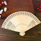 Chinese Hollow Carved Wooden Folding Fan – Wedding & Décor Prop Decorative Folding Fan Richie's