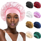 Satin Wide-Brim Sleeping Bonnet – Unisex Hair Care Night Cap Satin Sleep Bonnet Richie's