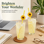 Sunflower Paper Straws – Biodegradable Yellow Polka Dot Party Straws Disposable Party Straws Richie's