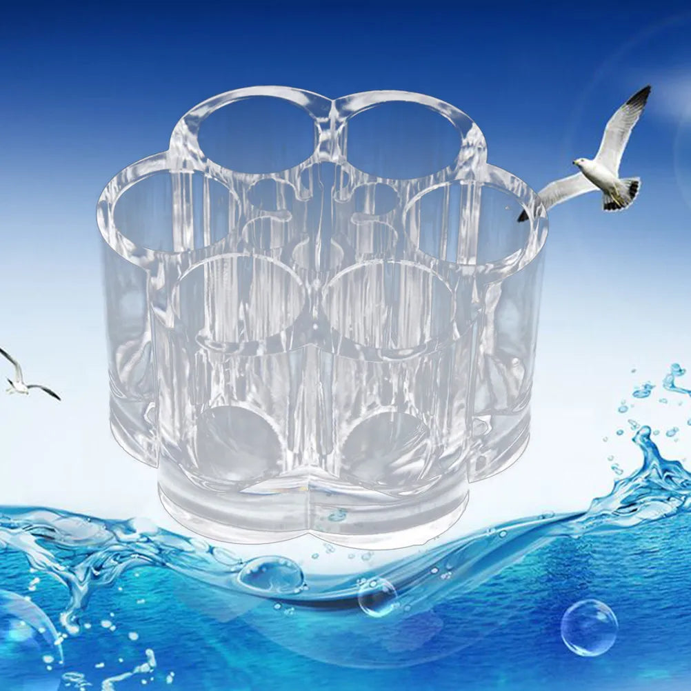 Clear Acrylic Flower Makeup Organizer – 6-Hole Lipstick Holder Makeup Storage Organizer Richie's