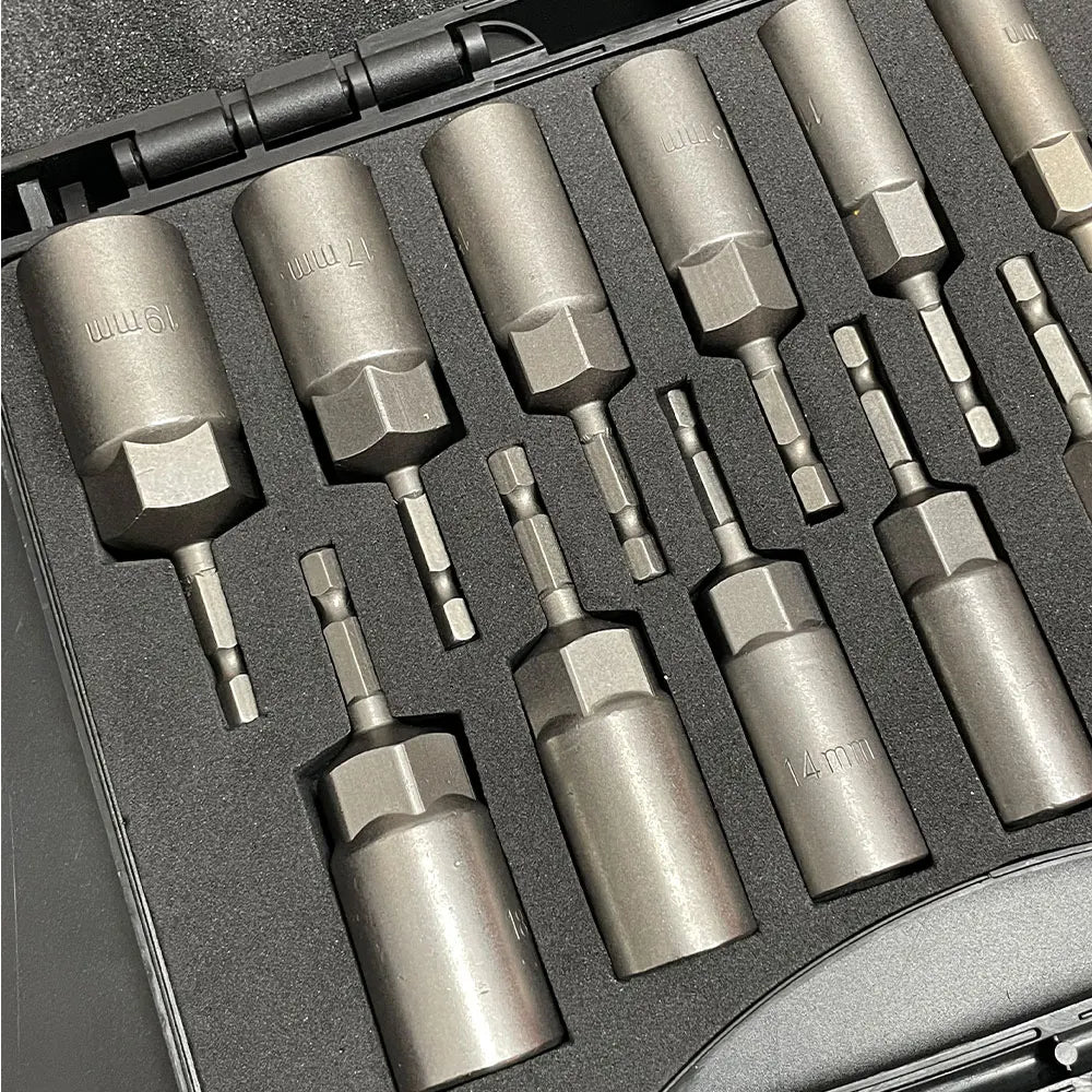 15Pcs Impact Socket Adapter Set 5.5–19mm Hex Drill Bit Kit Impact Socket Set Richie's