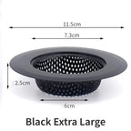 Stainless Steel Sink Strainer & Shower Drain Hair Catcher Sink Drain Strainer Richie's Black XL