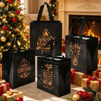 Black Christmas Tote Bags | Merry Xmas Non-Woven Gift Bags 4pk Christmas Gift Bags Richie's