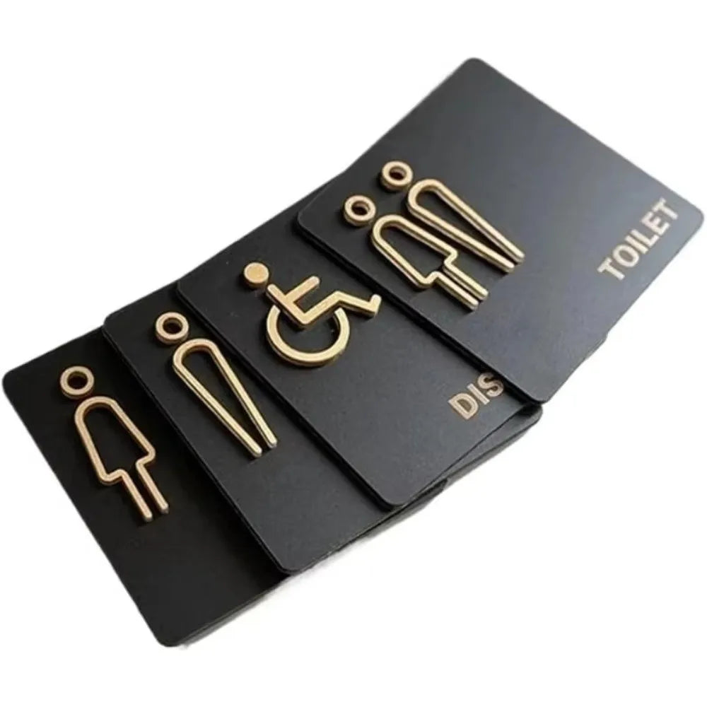 Acrylic Bathroom Door Sign 15x15cm Self-Adhesive Men Women Acrylic Door Sign Richie's