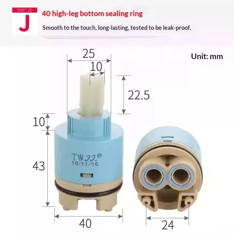 Thermostatic Ceramic Disc Cartridge 35/40mm Faucet Mixer Valve Faucet Cartridge Richie's J 40mm