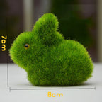 Moss Rabbit Decor Set – Two Bunny Figurines with Heart Pattern Decorative Figurine Richie's